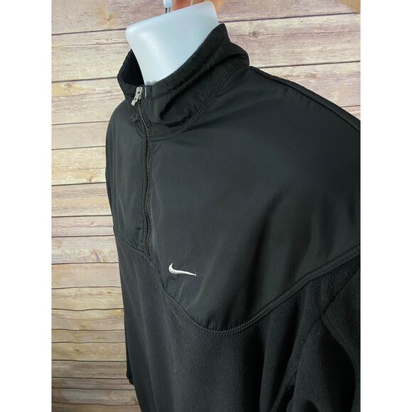 Nike Mens Large Jacket Quarter Zip Black Running Mock Neck Pullover - Picture 3 of 11